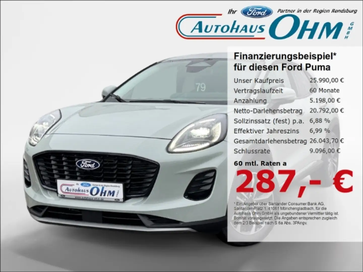 Ford Puma Titanium 1.0 EcoBoost Mild Hybrid - RFK - Navi - Grau - 1