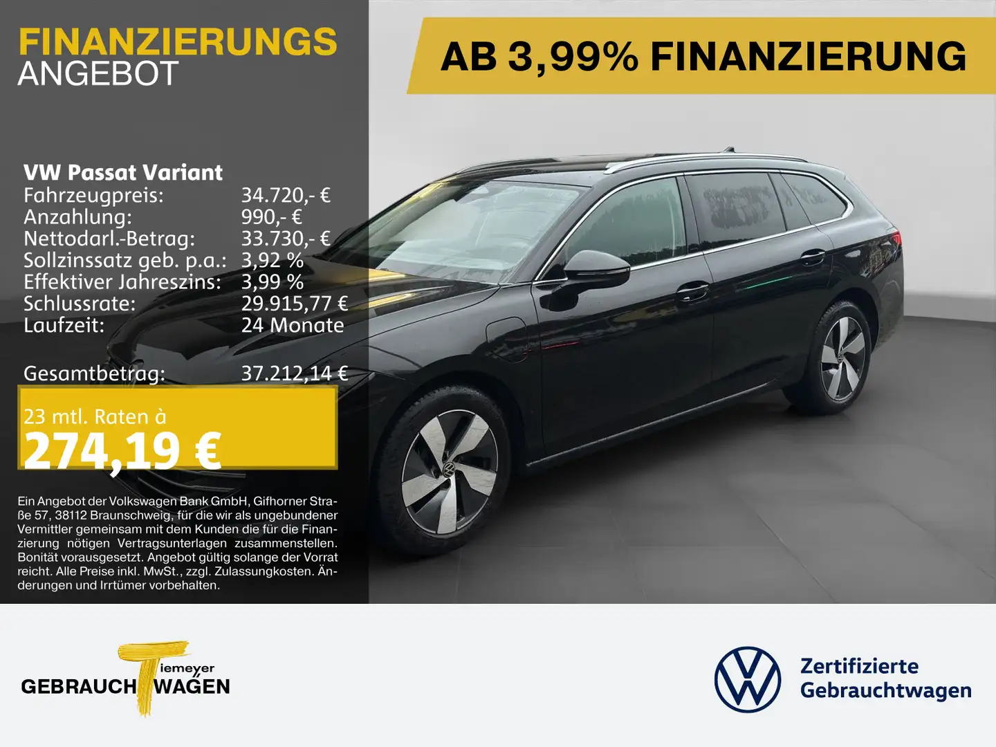 Volkswagen Passat Variant 1.5 TSI DSG eHybrid BUSINESS LM17 Schwarz - 1