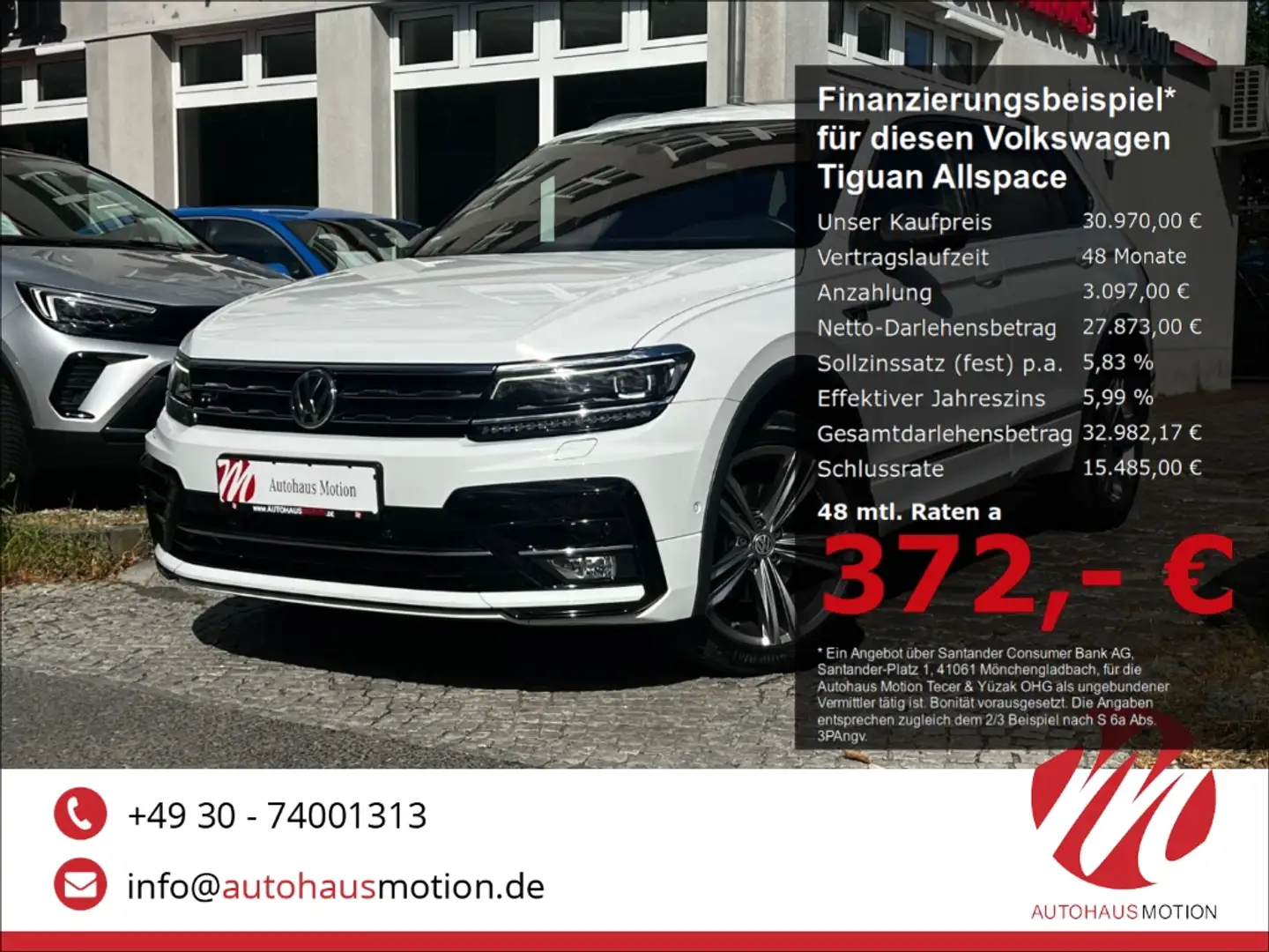 Volkswagen Tiguan Allspace R-Line 4M 2.0 TDI LED PANO KAMERA 7-SITZER Weiß - 1