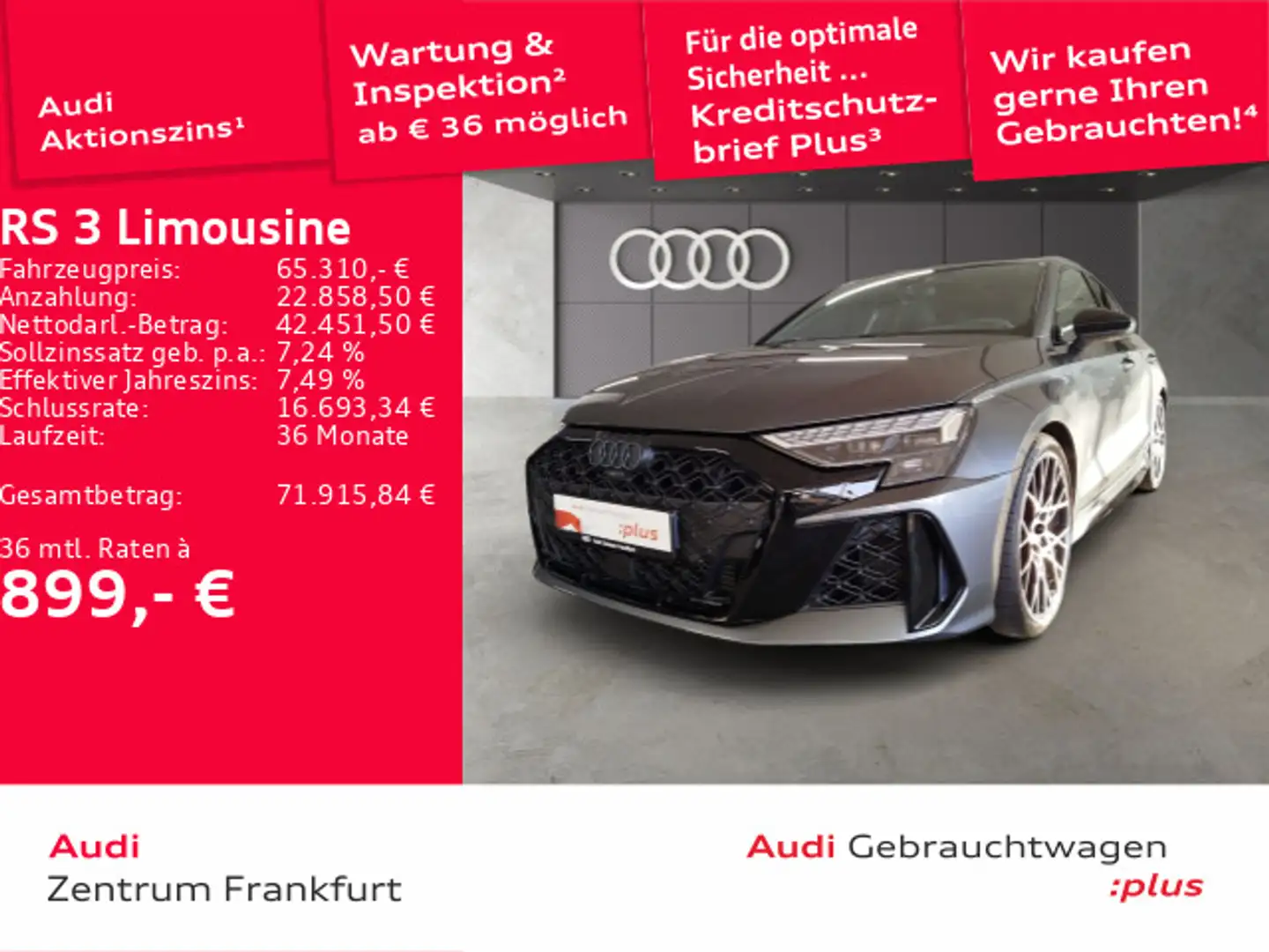 Audi RS3 quattro S tronic Matrix-LED Navi Grau - 1