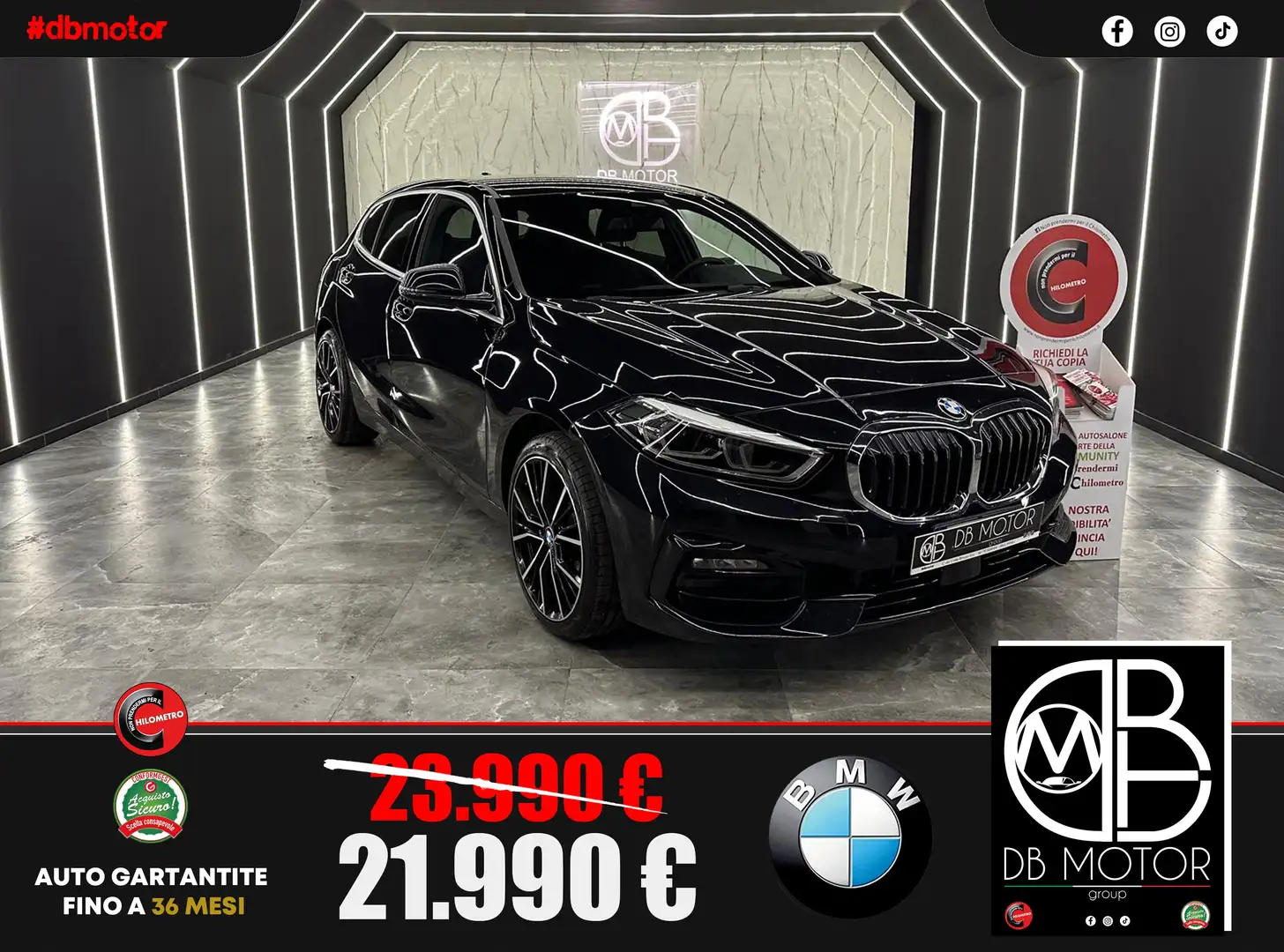 BMW 116 Serie 1 F40 116d Sport auto Nero - 1
