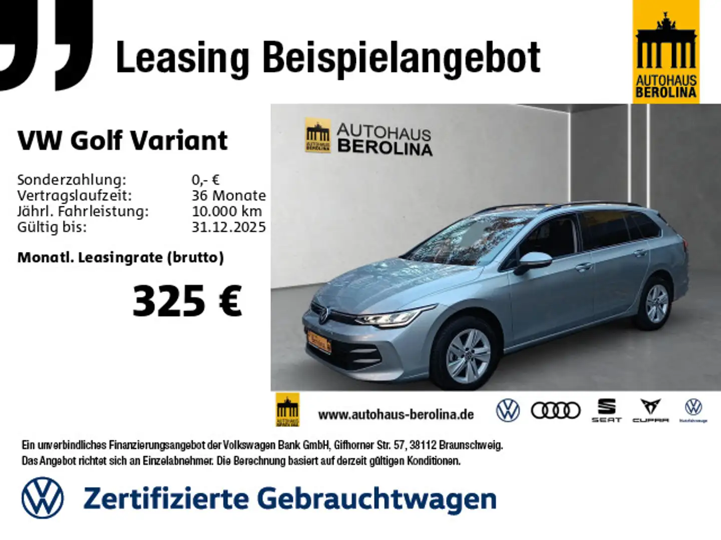 Volkswagen Golf Variant Golf VIII Variant 1.5 eTSI Life DSG *R-CAM*ACC* Silber - 1