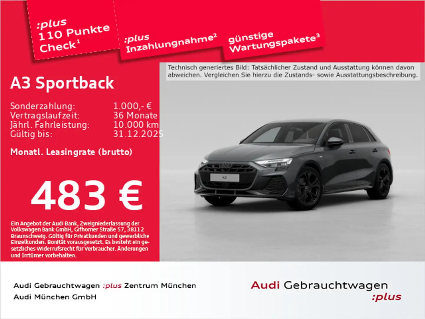 Audi A3 40 TFSI e S line S tronic Grau - 1