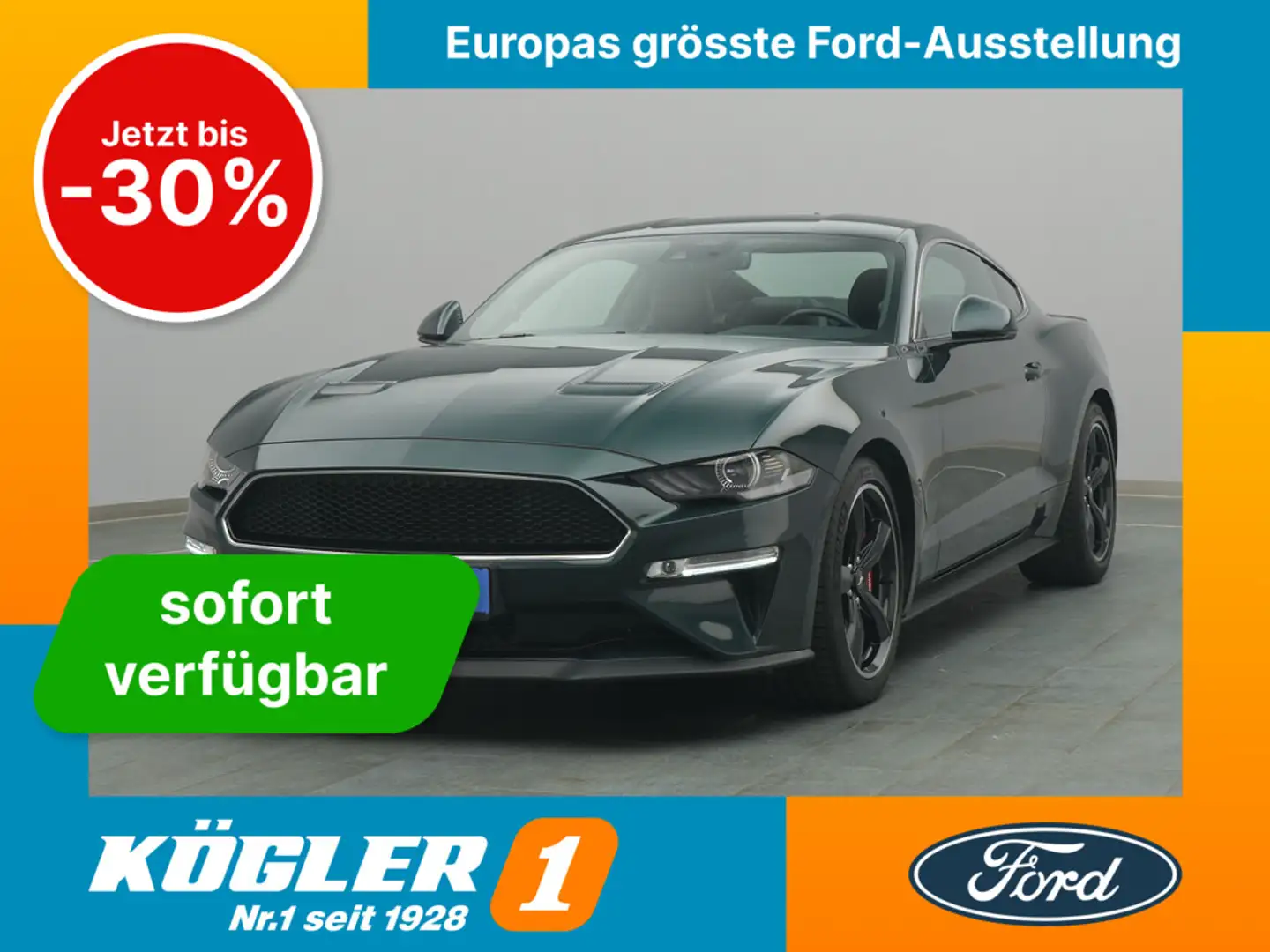 Ford Mustang Coupé BULLITT V8 460PS/MagneRide/ACC Grün - 1