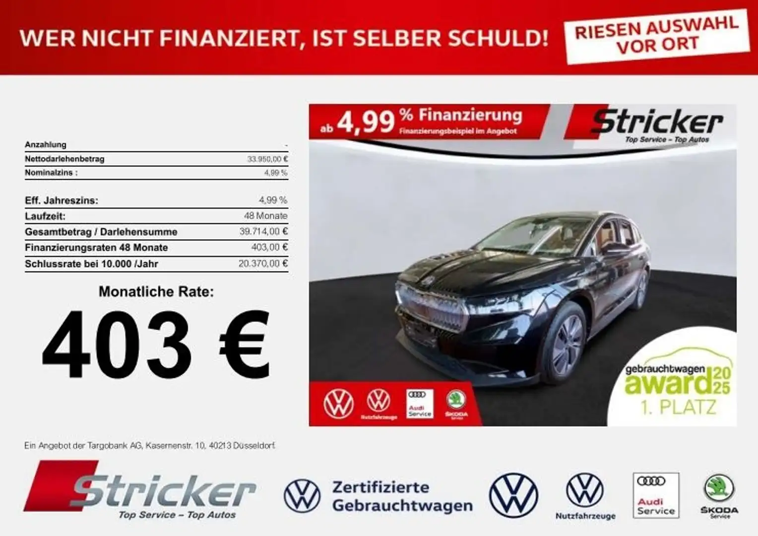Skoda Enyaq iV80x ecoSuite 403,-ohne Anzahlung AHK Leder ACC Schwarz - 2