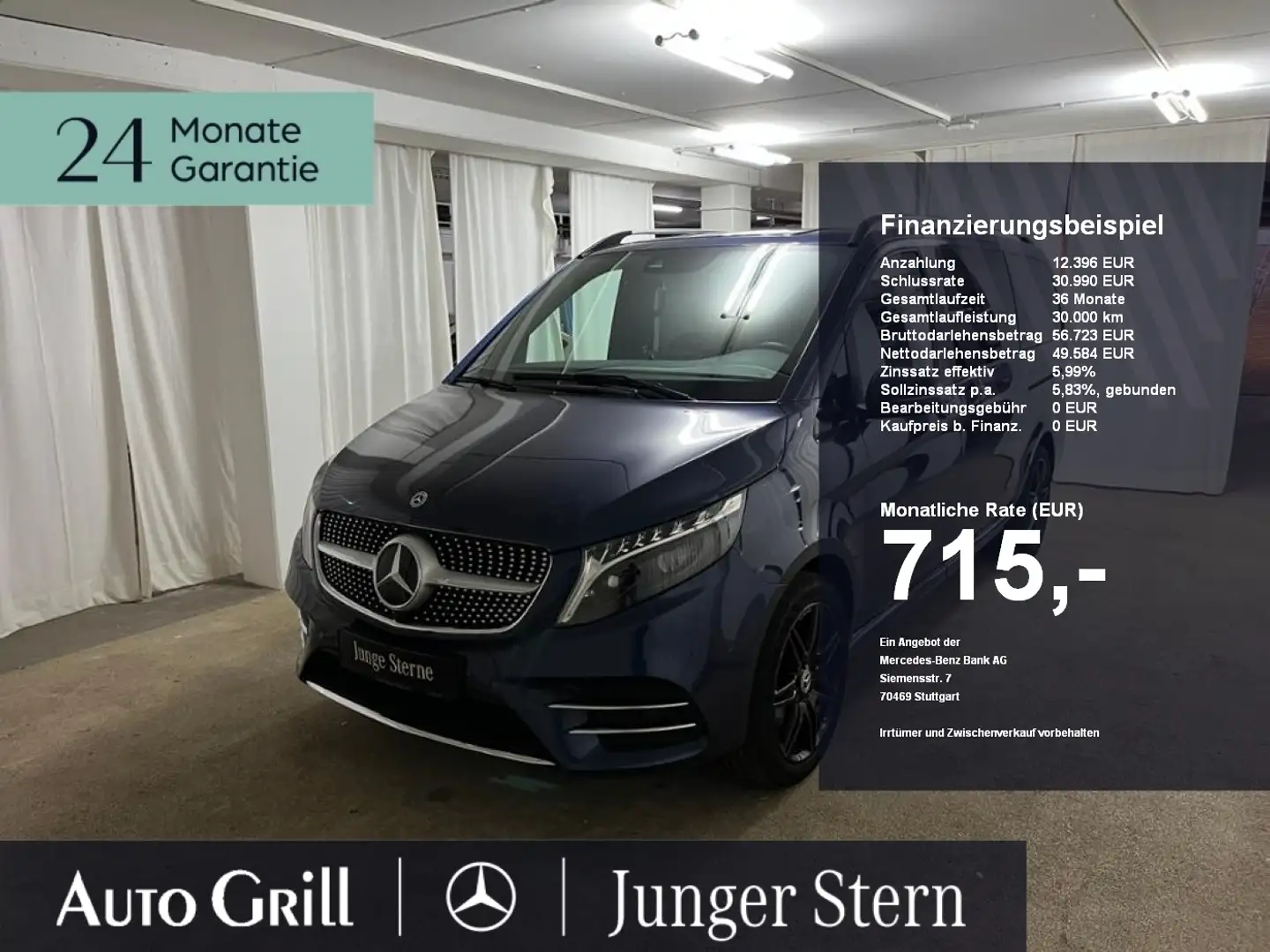 Mercedes-Benz V 250 d 4Matic AMG StdHzg AHK Distr 7Sitze LEDILS Blu/Azzurro - 1