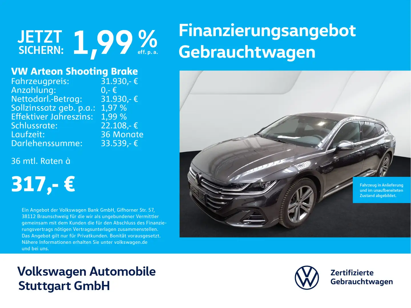 Volkswagen Arteon R-Line 2.0 TSI DSG Navi AH Gris - 1