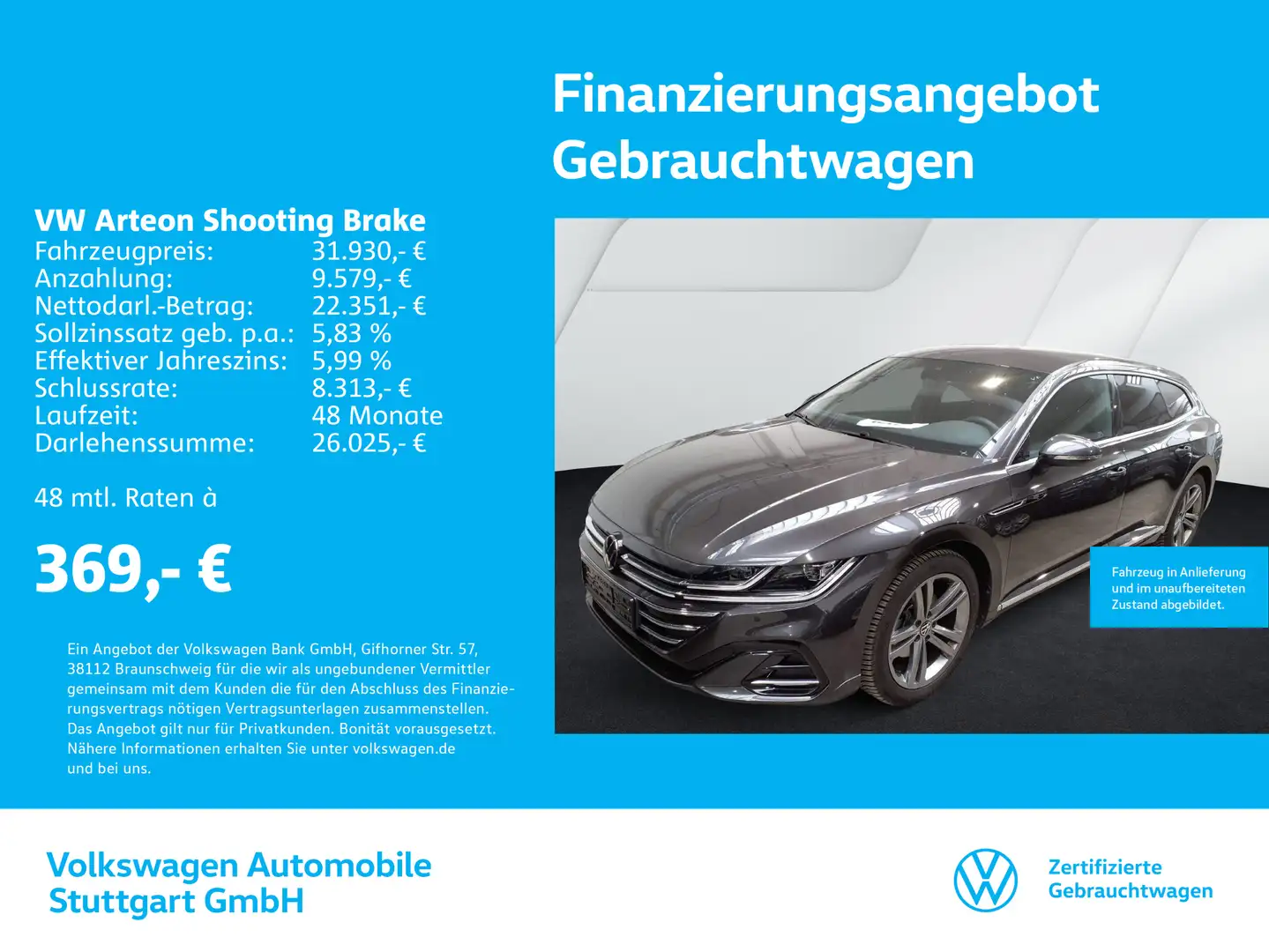 Volkswagen Arteon R-Line 2.0 TSI DSG Navi AH Grau - 1