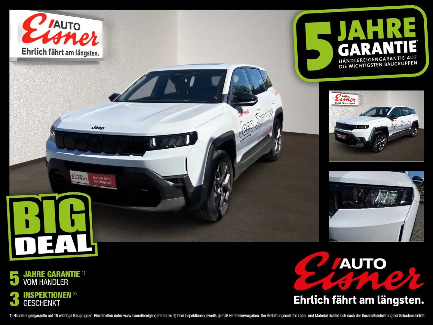 Jeep Compass eDCT 1.2 W Altitude 2xKlima AUT KeyLess Weiß - 1