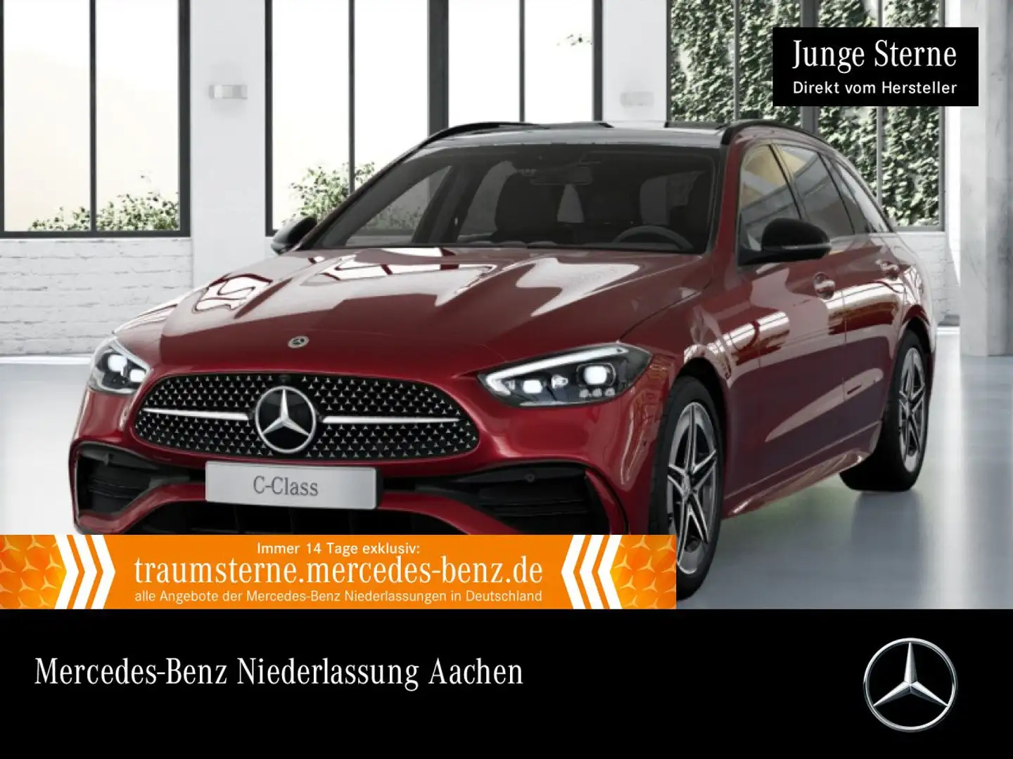 Mercedes-Benz C 300 e T AMG+NIGHT+PANO+360+BURMESTER+TOTW+9G Rot - 1