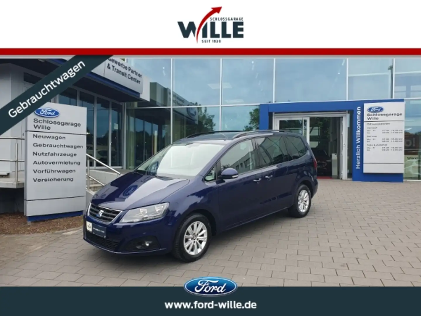 SEAT Alhambra Style DSG AHK Panorama Navi RFK 5-Sitzer Blauw - 1