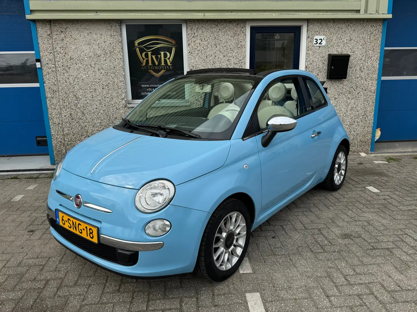 Fiat 500C 0.9 TwinAir AUT PDC NWE KOPPELING Blauw - 2