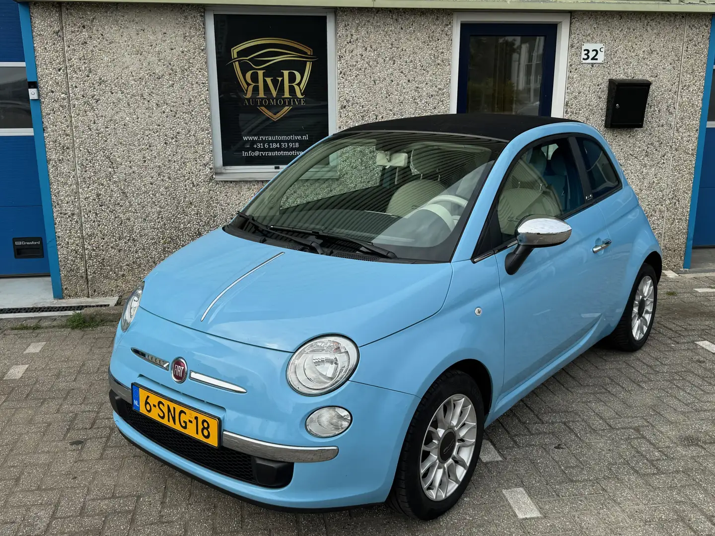 Fiat 500C 0.9 TwinAir AUT PDC NWE KOPPELING Blauw - 1