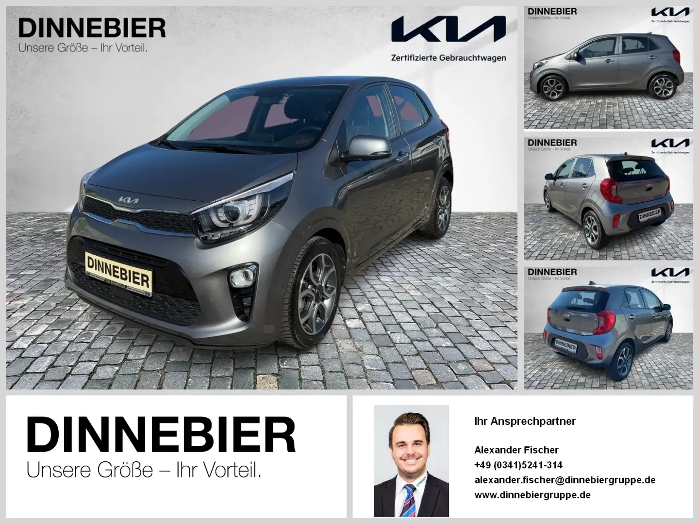 Kia Picanto 1.2 Spirit Automatik+Navi+Kamera+SHZ Grau - 1