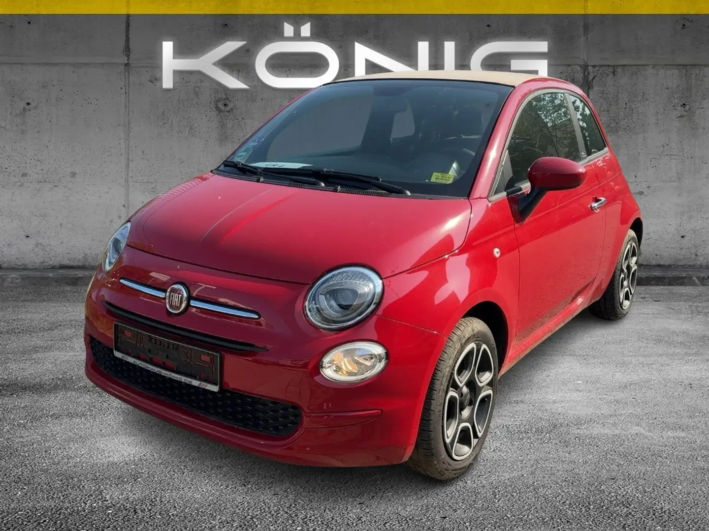 Fiat 500 Cabrio Club - KLIMA PDC MULTIMEDIA Rouge - 1