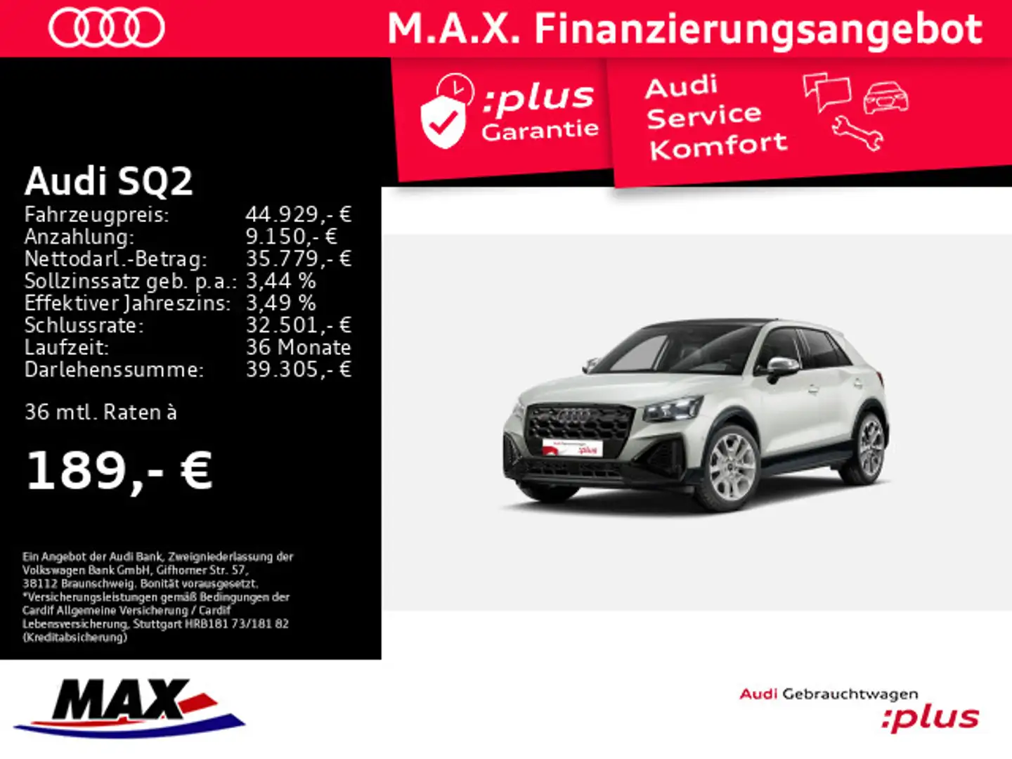 Audi SQ2 TFSI QUATTRO MATRIX+AHK+WABEN+PANO+KAMERA+VC Silber - 1