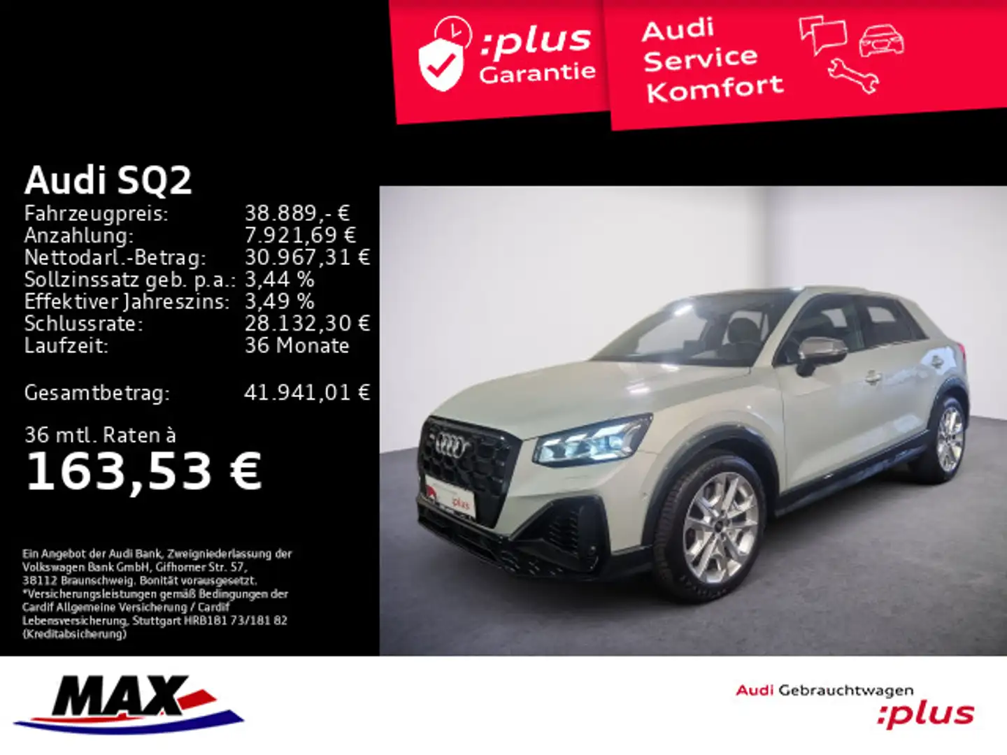 Audi SQ2 TFSI QUATTRO MATRIX+AHK+WABEN+PANO+KAMERA+VC Argintiu - 1