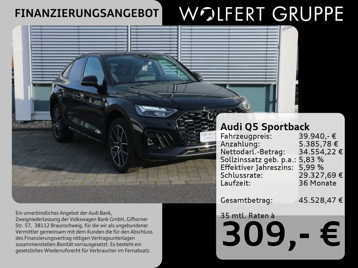 Audi Q5 S line 45 TFSI quattro STANDH.*RFK Schwarz - 1