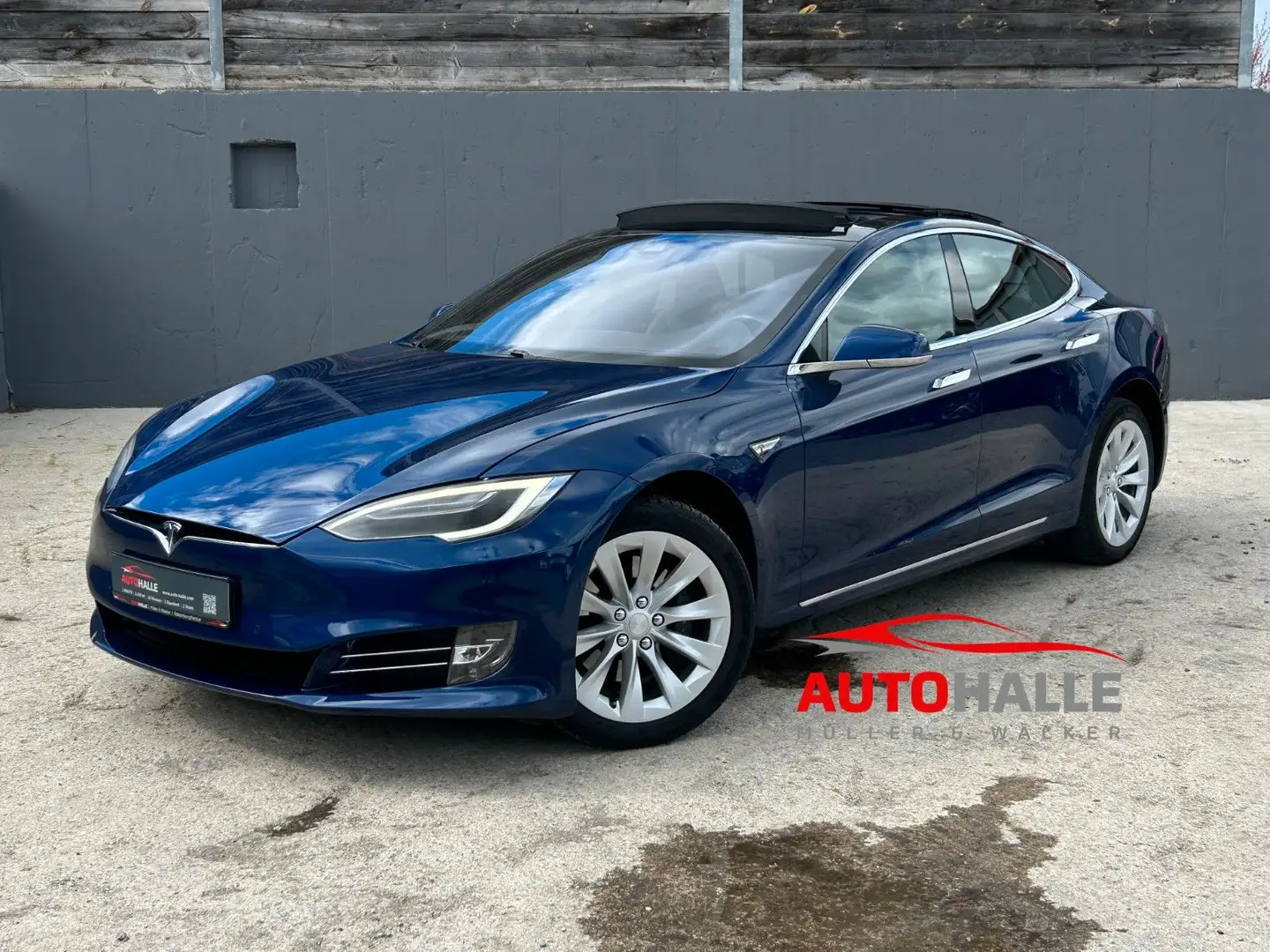Tesla Model S 90D Dual MCU2 Pano Echtleder Kamera AHK Blau - 1