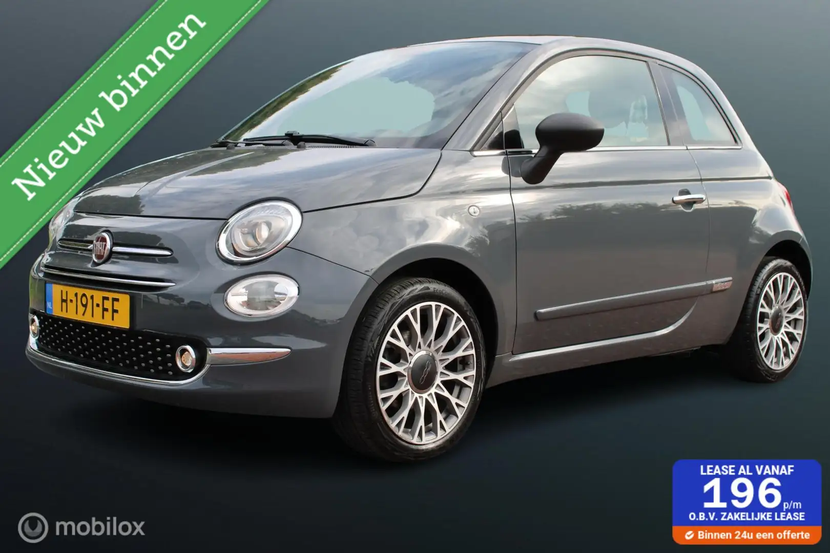 Fiat 500 1.2 Star 4 Cilinder, Sportstoelen, Leer, Panodak, Grijs - 1