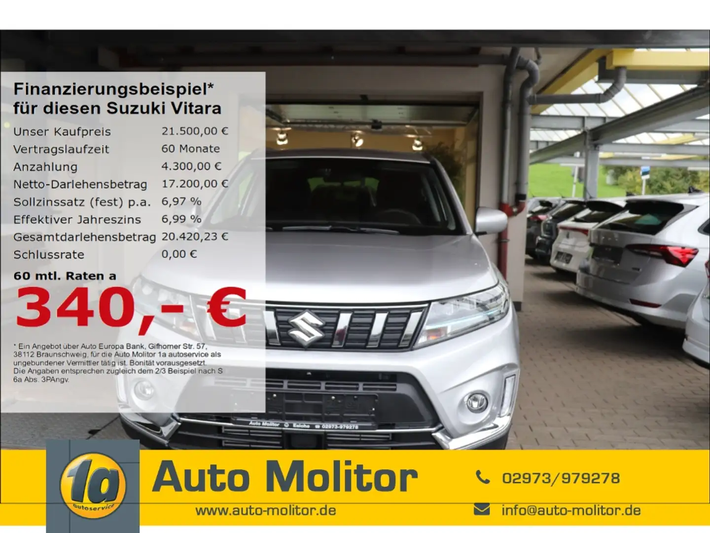 Suzuki Vitara Mild Hybrid LED Apple CarPlay Android Auto Klimaau Silber - 1
