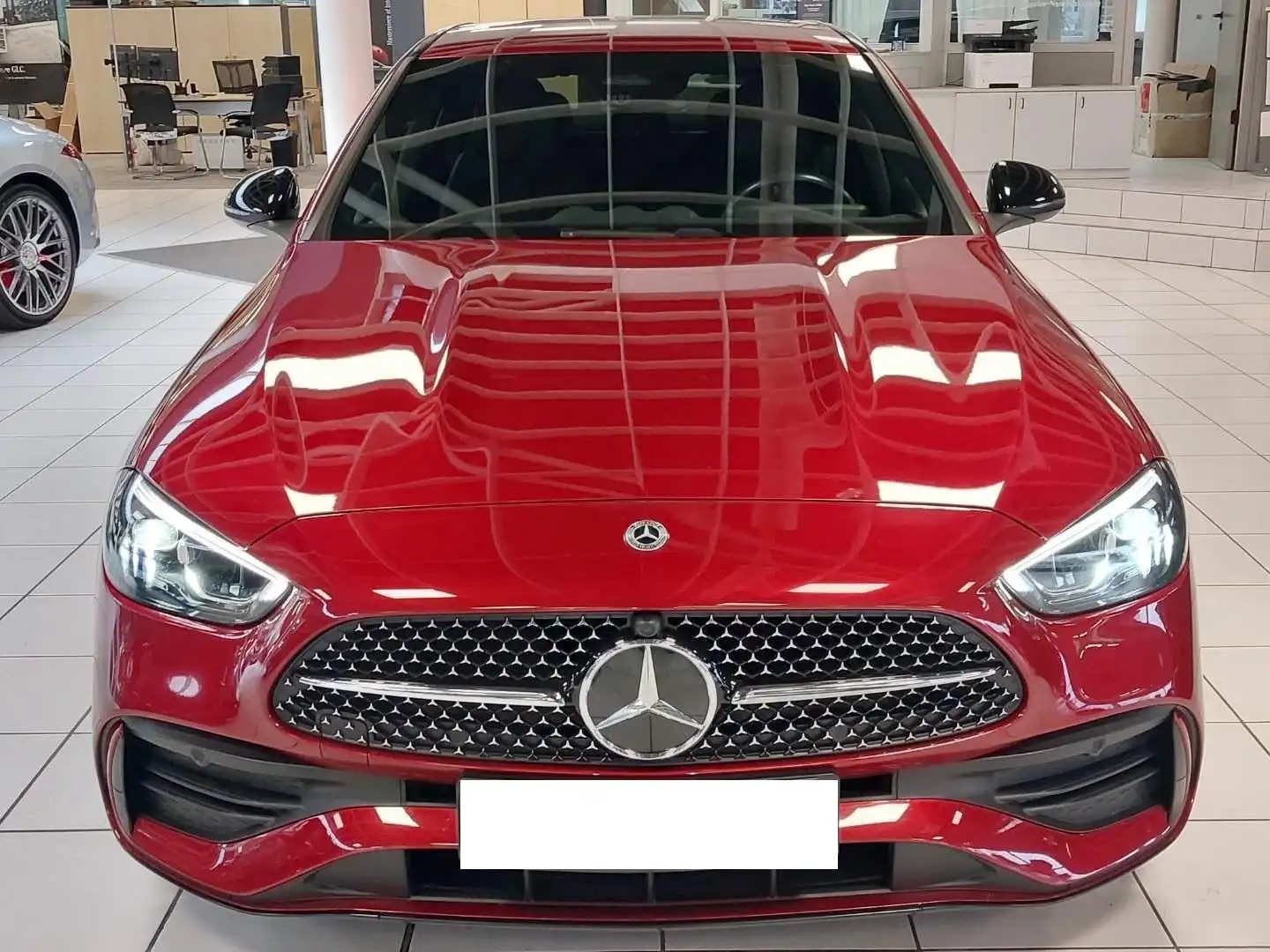 Mercedes-Benz C 180 Limousine AMG LINE LED BURMESTER AHK NAPPA Czerwony - 2