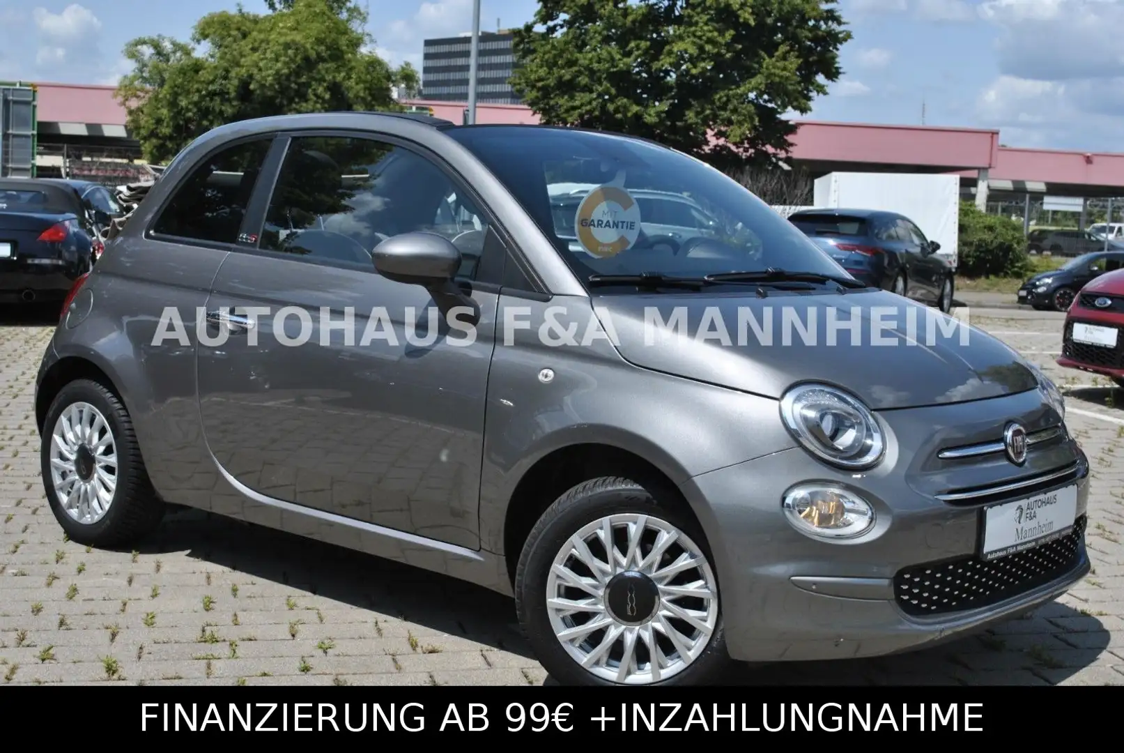 Fiat 500C CABRIO LED NAVI TEMPOMAT 19% MWST 1HAND siva - 2