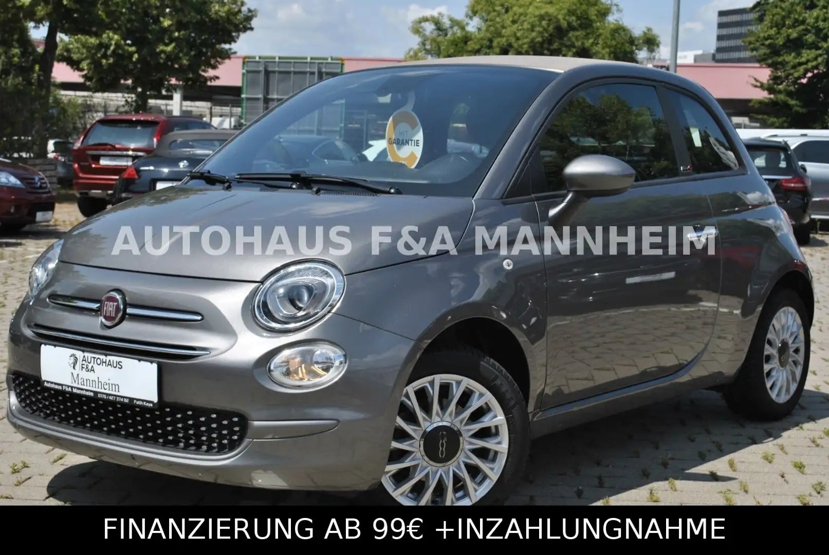 Fiat 500C CABRIO LED NAVI TEMPOMAT 19% MWST 1HAND siva - 1