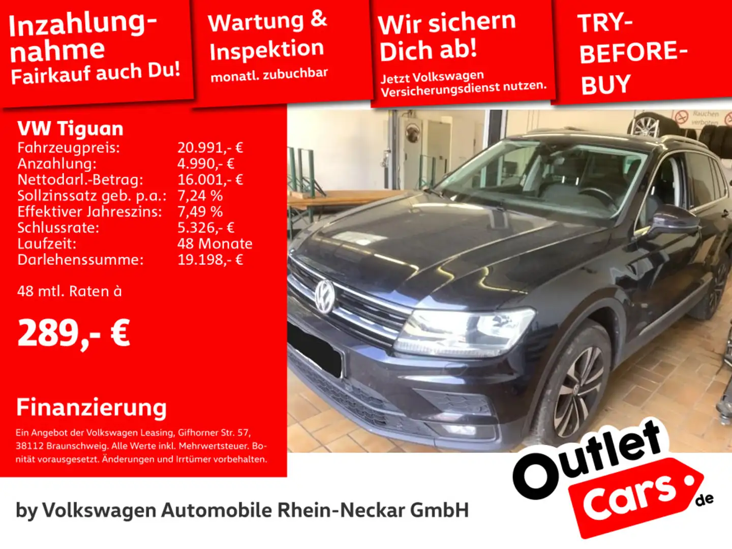 Volkswagen Tiguan 2.0 TDI Comfortline Navi United Paket AHK Schwarz - 1