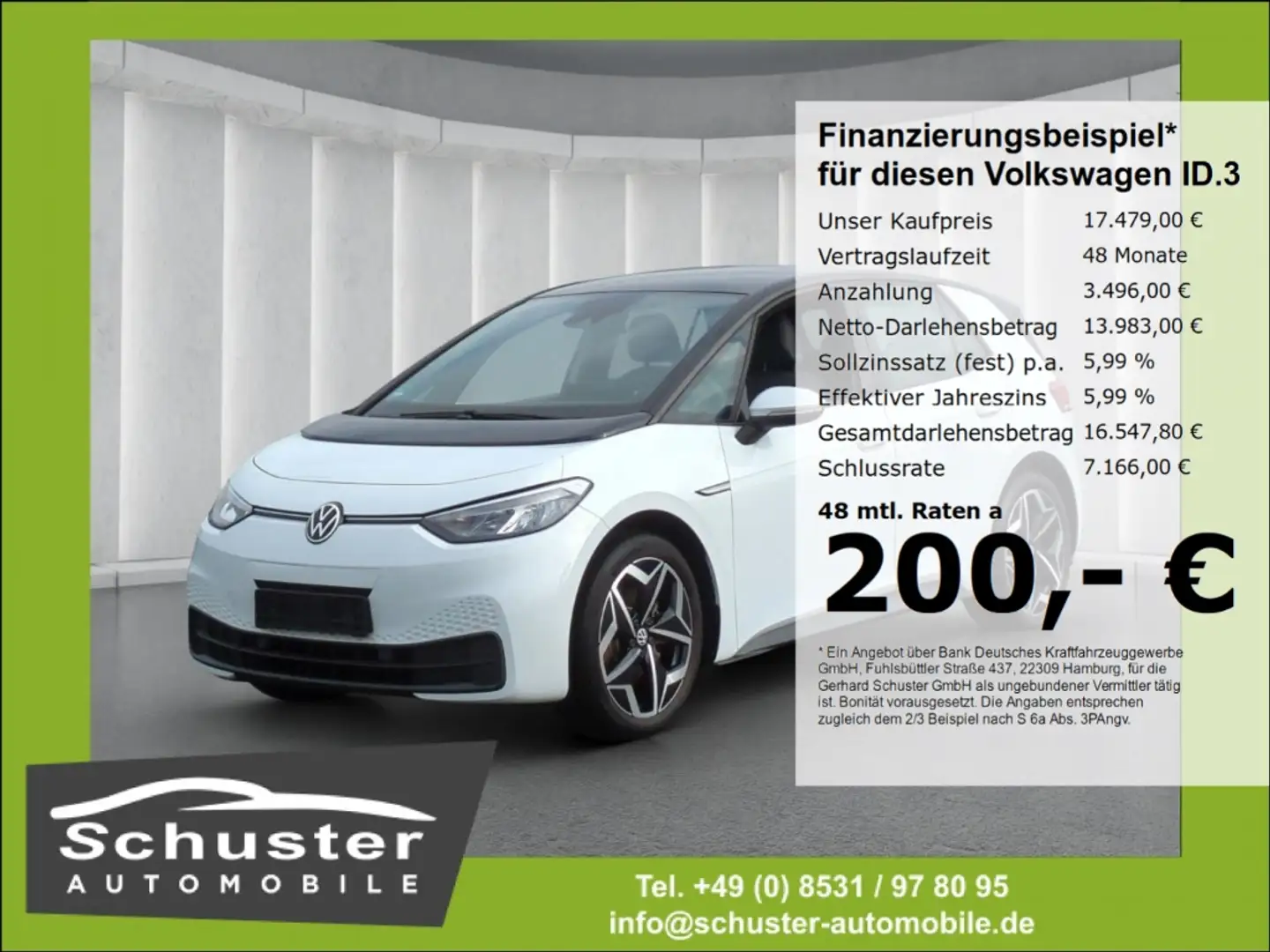 Volkswagen ID.3 Pure Performance*Navi 19* LED 2xPDC VKZ-Erk Weiß - 1