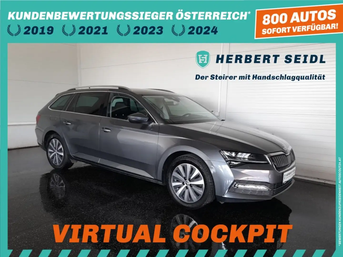 Skoda Superb Kombi STYLE PHEV 156/218 DSG *MATRIX LED / NAVI / VIRTUELL / KAMERA / DCC / E-SITZE & MEMORY / SHZG v+h* Grau - 1
