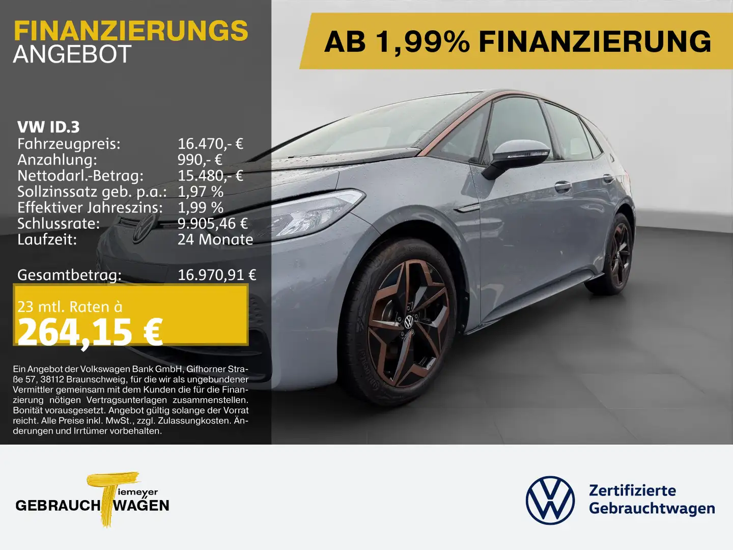 Volkswagen ID.3 CITY LM19 NAVI-PRO ACC SITZH Grau - 1