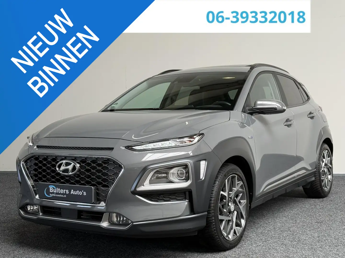 Hyundai KONA 1.6 GDI HEV Premium LEDER | SCHUIFDAK | TRHK | 18" Grijs - 1