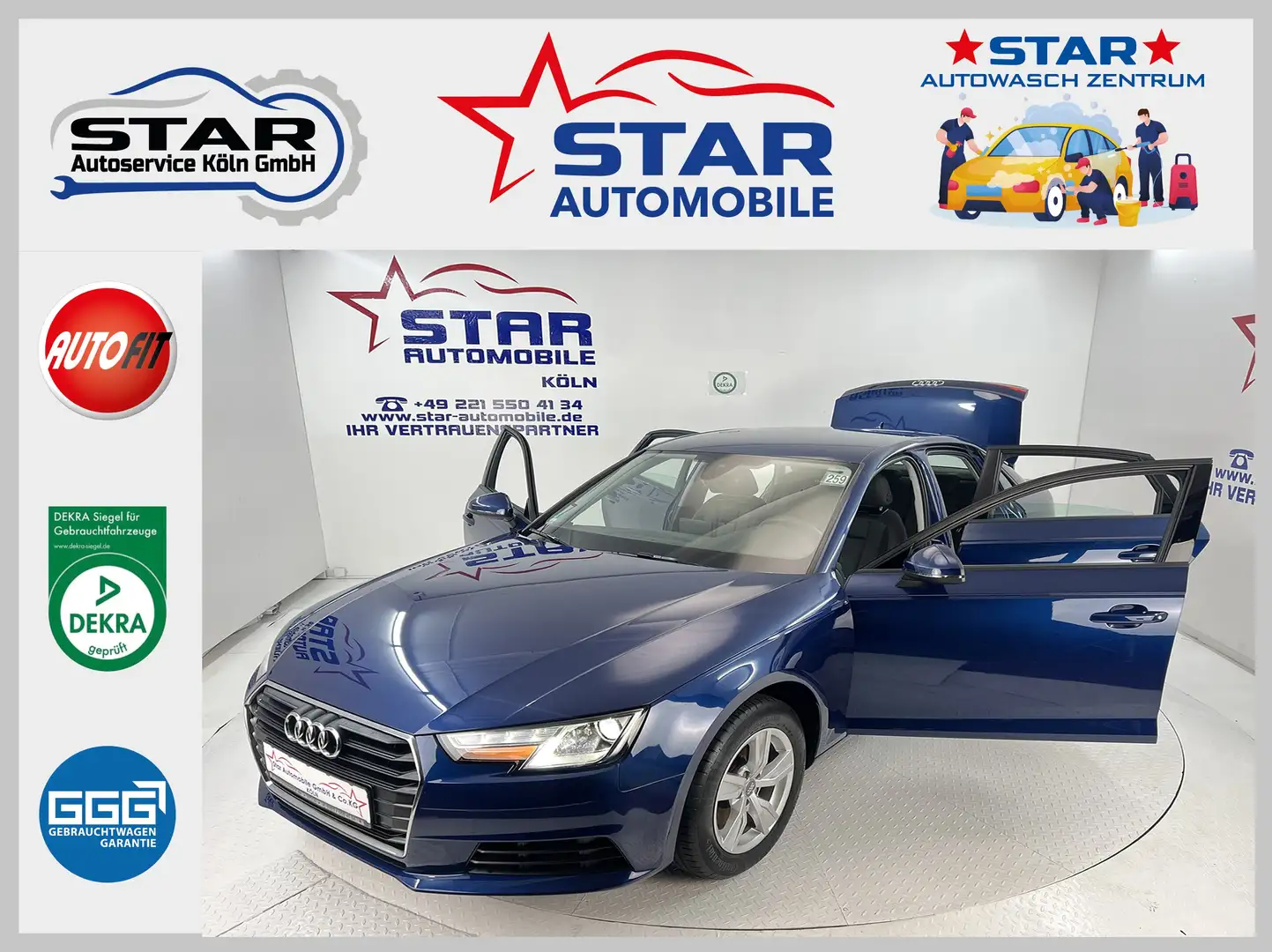 Audi A4 A4*1,4TFSI-110KW*MMI NAVI*Bi-XENON*I.HAND !!*EU 6 Blau - 1