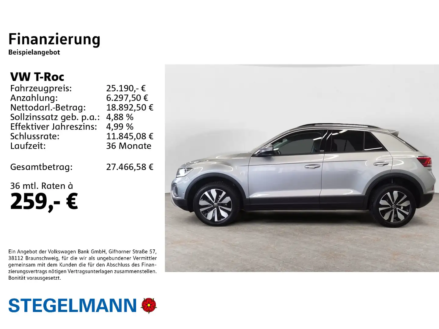 Volkswagen T-Roc 2.0 TDI Move *LED*AHK*Navi* Silber - 2