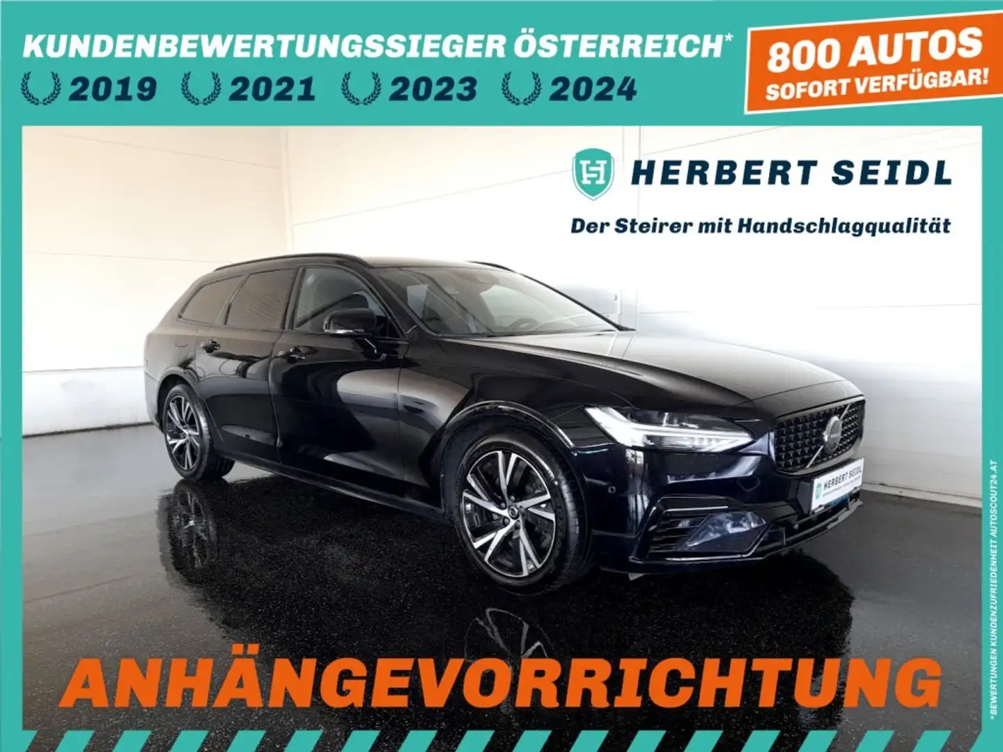 Volvo V90 T6 R-DESIGN PHEV 4x4 Aut *VOLL LED / NAVI / AHV & 360° KAMERA / NAPPALEDER / E-SITZE & MEMORY / SOUNDSYSTEM* Schwarz - 1