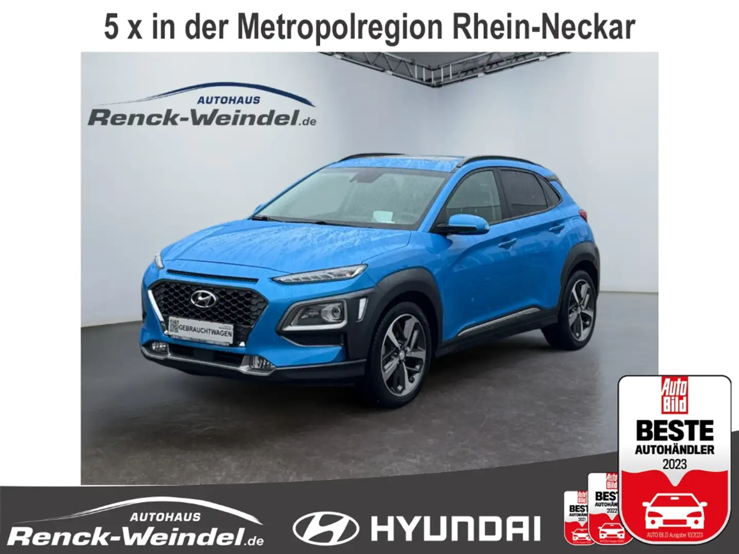 Hyundai KONA 1.6 Premium Pano AHK Navi Rückfahrkam. HUD Soundsy Azul - 1