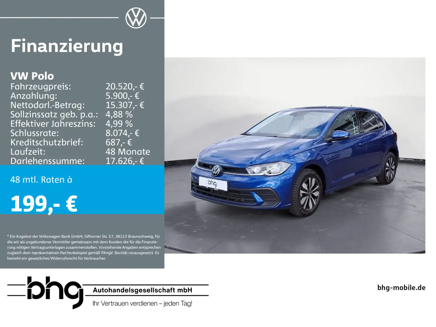 Volkswagen Polo 1.0 TSIDSG Move AHK IQ.Drive ACC Navi conne Blu/Azzurro - 1