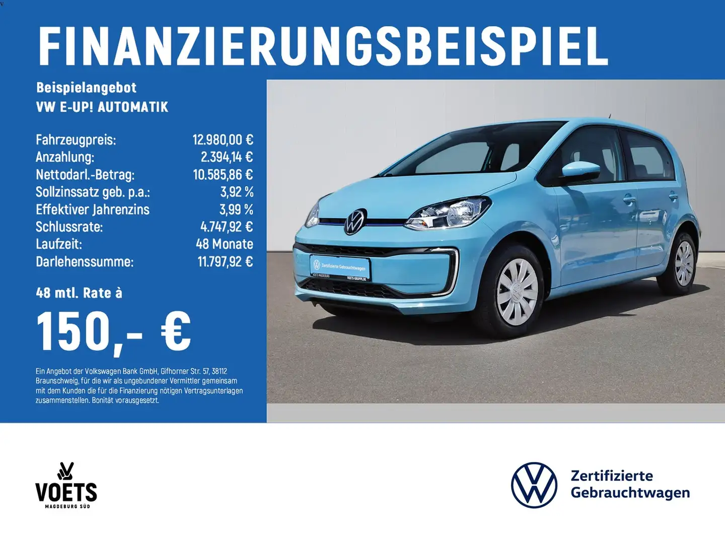 Volkswagen e-up! AUTOMATIK FAHRERASISSTENZPAKET+KAMERA+CCS Blu/Azzurro - 2