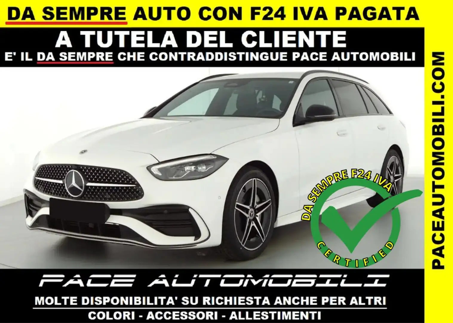 Mercedes-Benz C 220 D NEW AMG PREMIUM NIGHT MBUX WIDESCREEN LED PDC Bianco - 1
