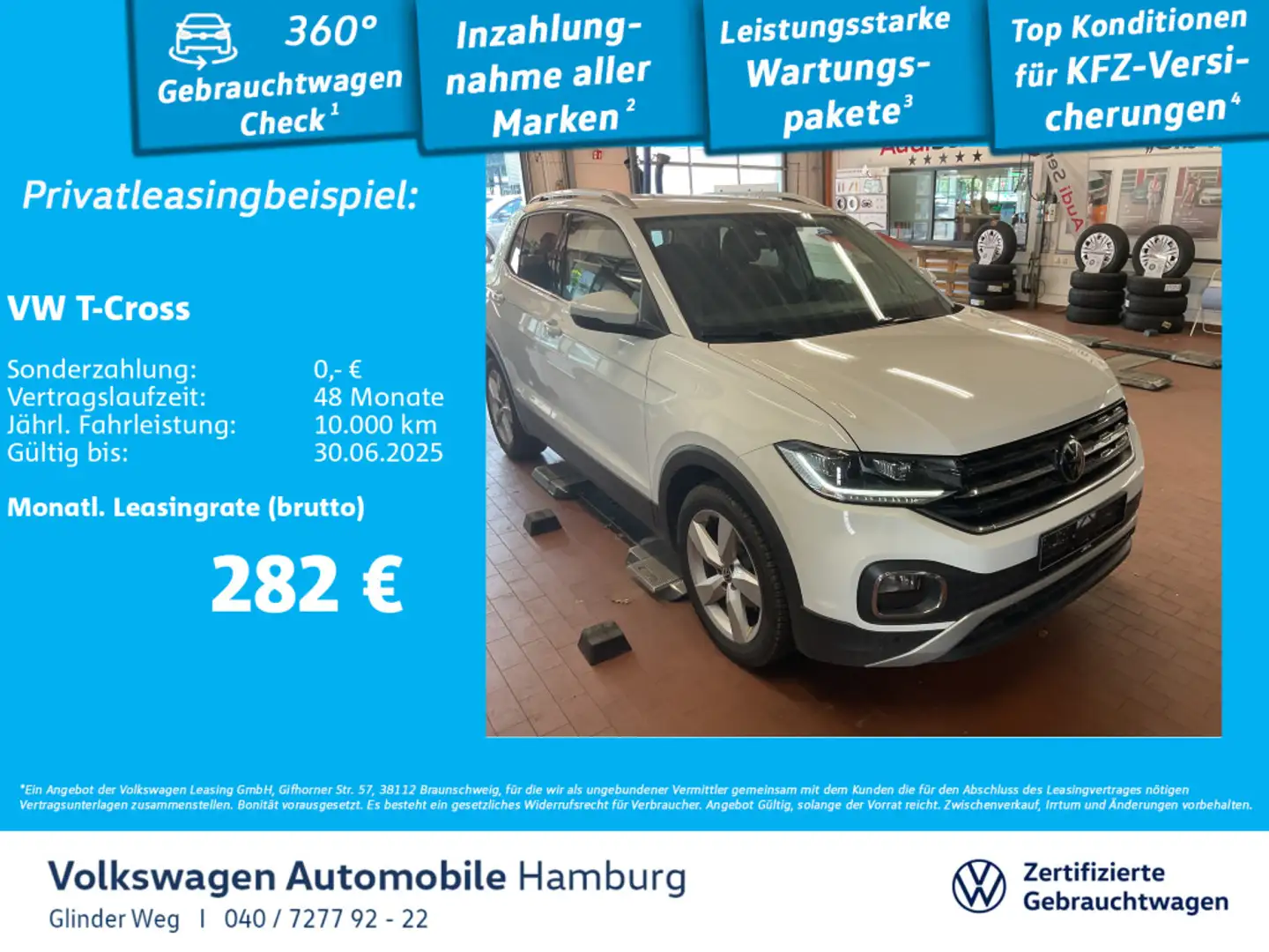 Volkswagen T-Cross 1.0 TSI Style Navi Ganzjahresreifen AppC Weiß - 1