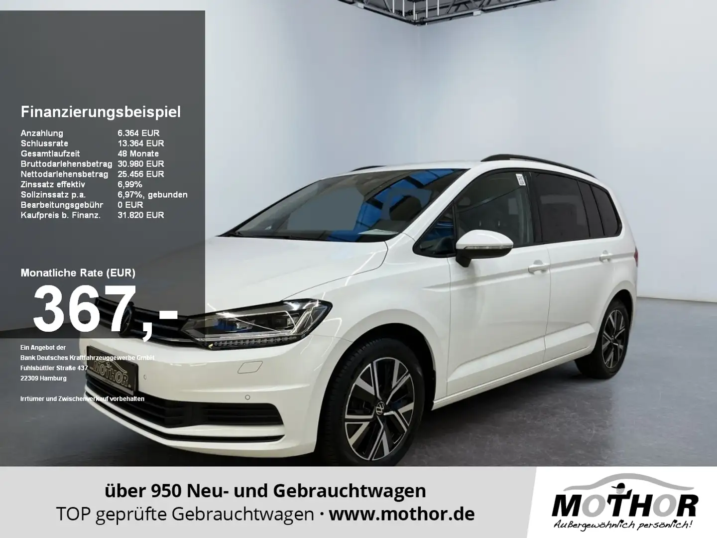 Volkswagen Touran Comfortline 2.0 TDI DSG Heckklappe elektr. Weiß - 1