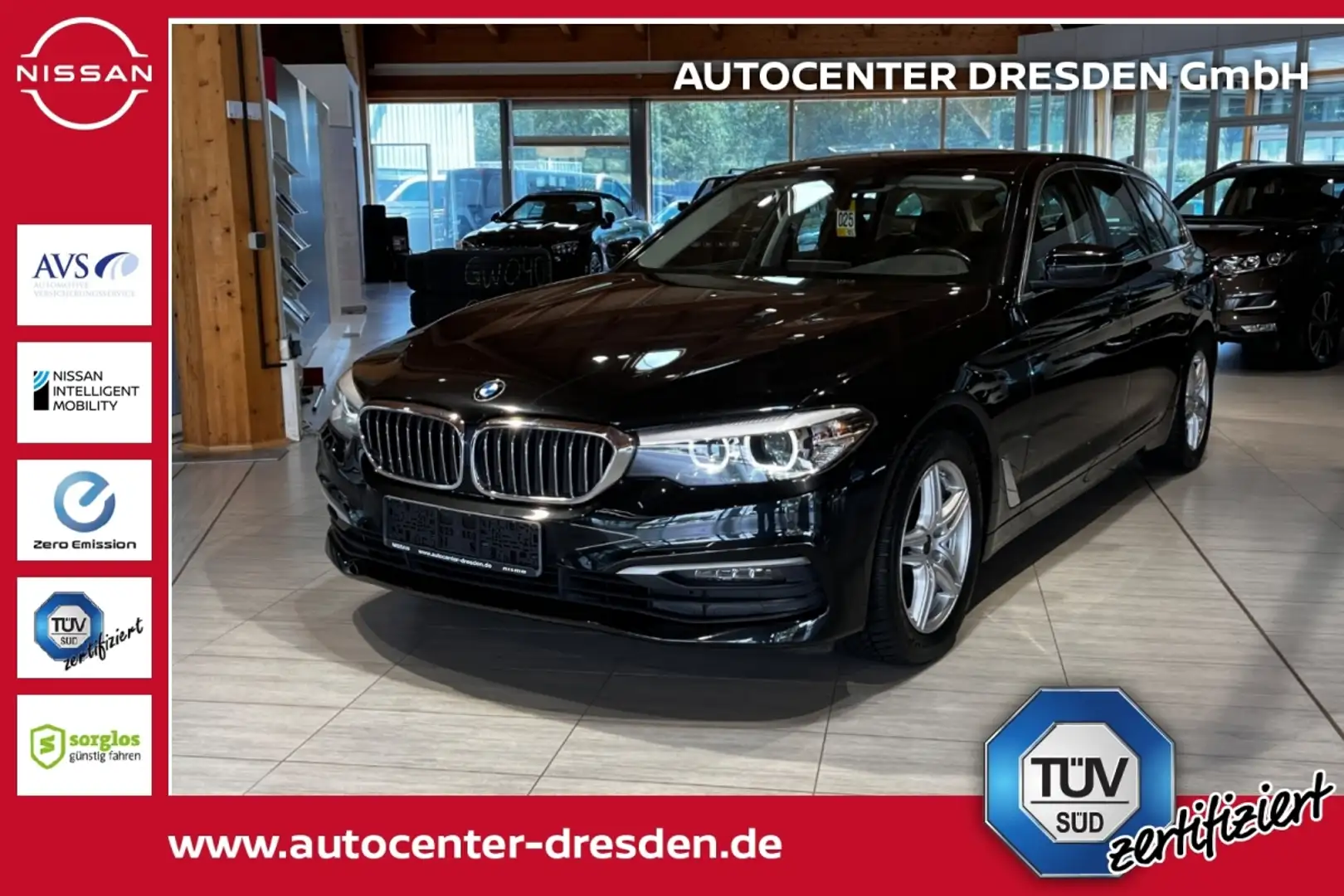 BMW 520 d Touring PDC Navi AHK WKR&SKR LED SitzH Negro - 1