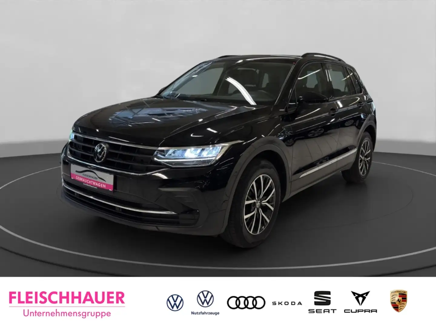 Volkswagen Tiguan Life 2.0 TDI Navi+LED+AHK+Leder+App-connect Schwarz - 1