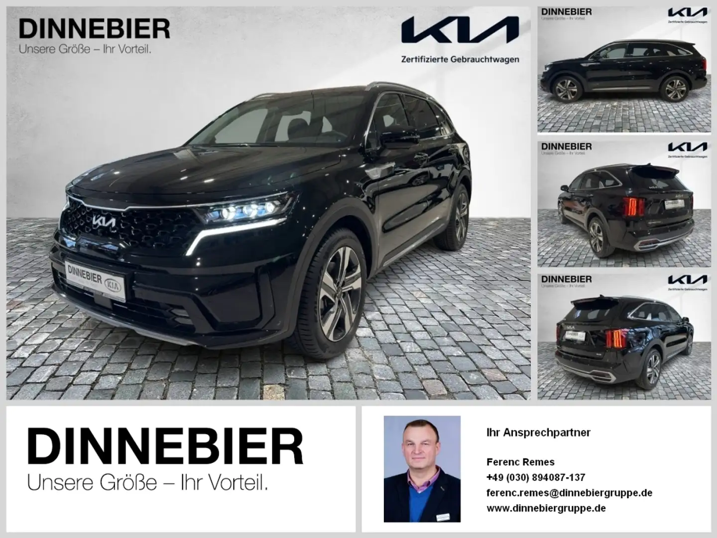 Kia Sorento 1.6T HEV Platinum AWD+360°+Glasdach Schwarz - 1