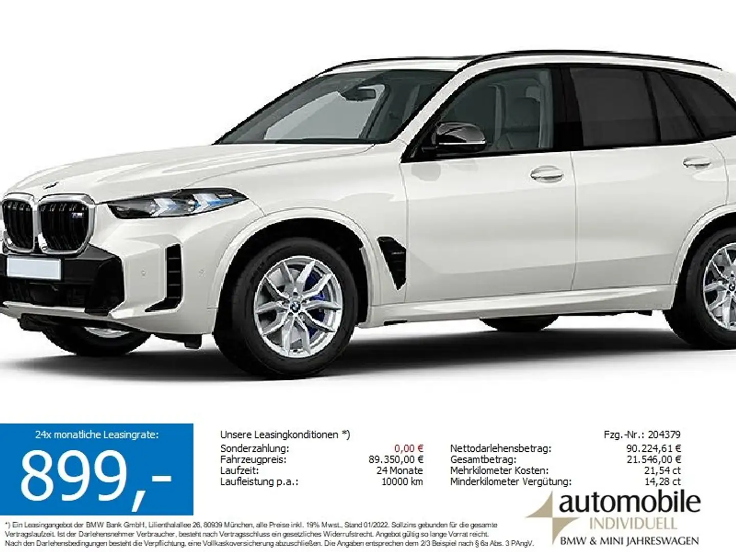 BMW X5 M 60i xDr. AHK Standh H&K ACC LED Widescreen Blanc - 1