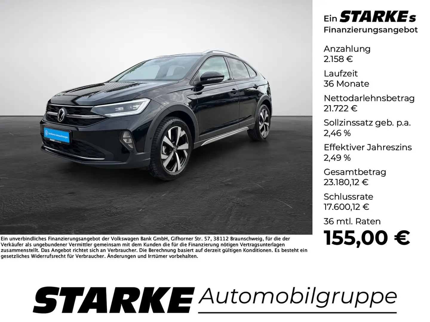Volkswagen Taigo 1.0 TSI Style Schwarz - 1
