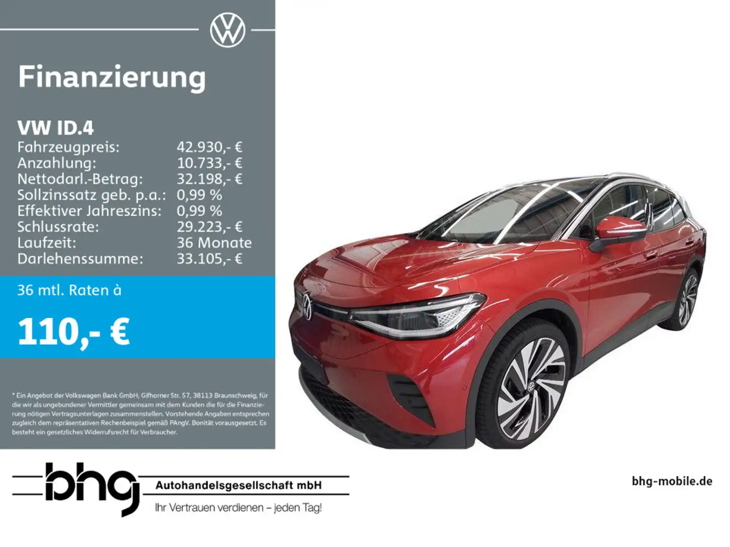 Volkswagen ID.4 Pro mit Infotainment-Paket Rouge - 1