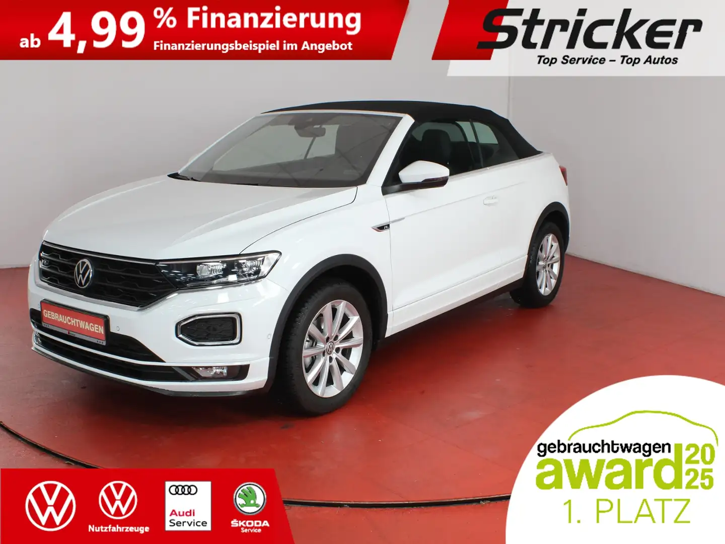 Volkswagen T-Roc Cabriolet R-Line 1.5TSI DSG 296,-ohne Anzahlung N Weiß - 1