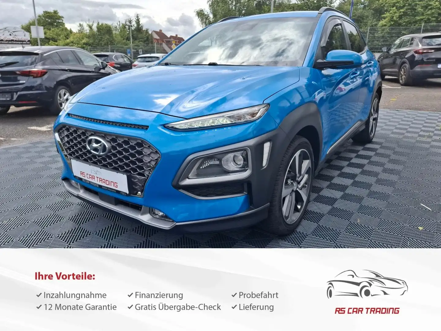 Hyundai KONA Premium 4WD*Automat*Leder*Tüv-Service Neu* Blau - 2